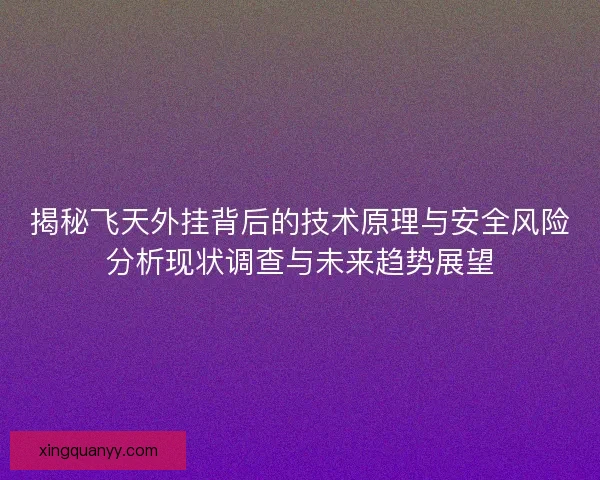 揭秘飞天外挂背后的技术原理与安全风险分析现状调查与未来趋势展望